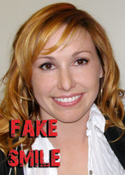 Kari Byron with a fake smile